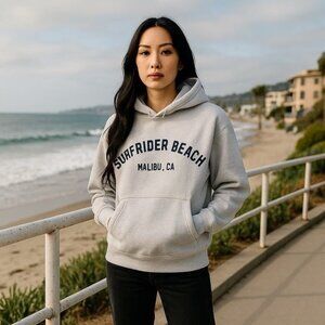 California Incline Surfrider Beach Malibu CA Hoodie Sweatshirt Grey S Sample